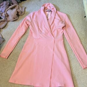 Pink blazer dress